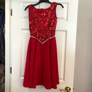 Prom Dress Sequinned Red